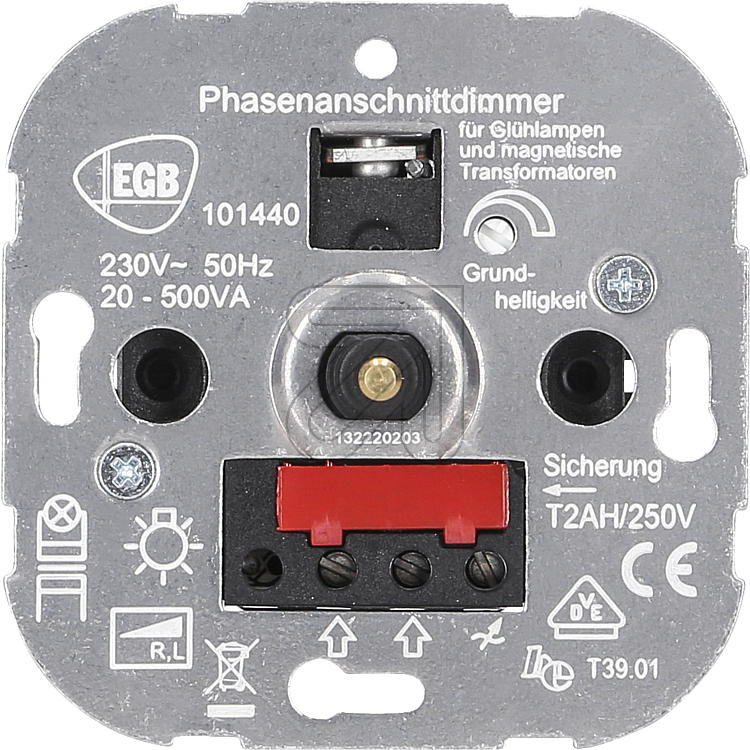 Universal-Dimmereinsatz Druck-Wechsel 20-500VA 4mm Welle 624900