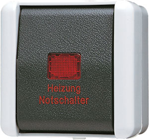 Jung Heizung-Notschalter 806 HW IP44 Universal Aus-Wechsel