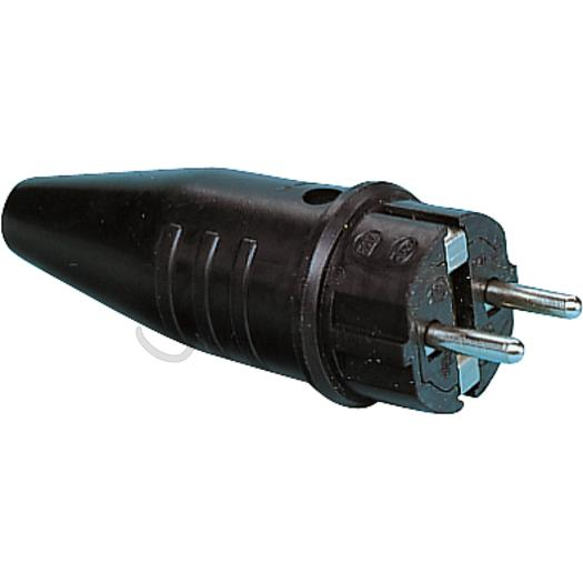 Vollgummistecker mit Metall-Schnellverschluss 250 V, IP44, schwarz 