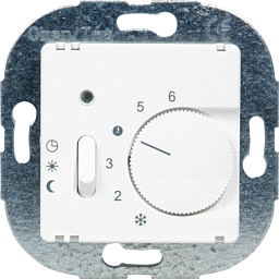 OPUS 55 Raumtemperaturregler,Öffner,mit Handschalter Absenkung/Ein/Aus alu-silber