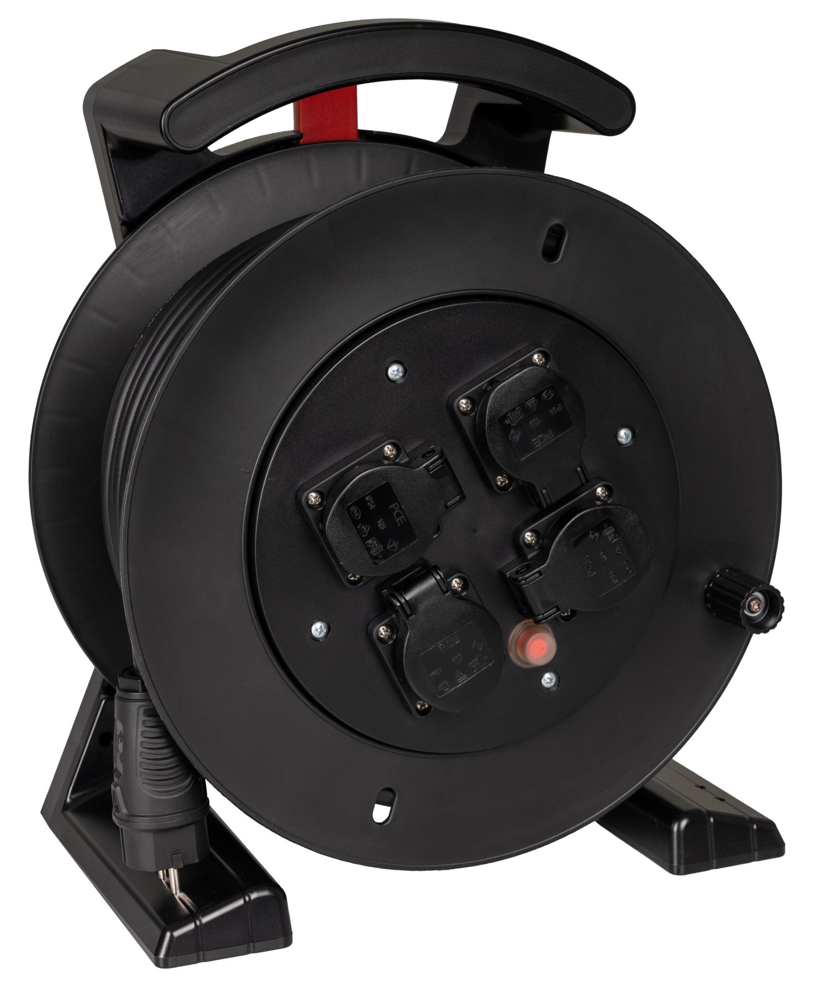 JUMBO Kabeltrommel 2.0 in schwarz, 4x Schutzkontakt-Steckdose, H07RN-F 3G2,5 mm², 40 m