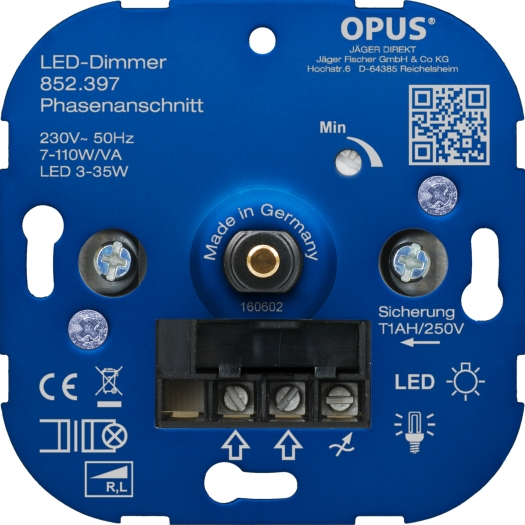 OPUS Dreh-Dimmer für LED- und Energiesparlampen 7 - 110 VA / LED 3 - 35 W
