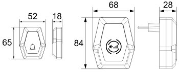 Funk-Klingel-Set "Pilota Porta" Klingeltaster + 230V-Empfänger Klingel