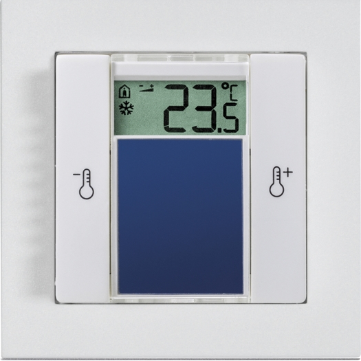 Temperatursensor mit Display im 55er Rahmen, 2-fach Taster