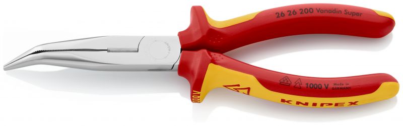Telefonzange mit Schneide, gebogen für Ø max. 3,2 mm 200 mm