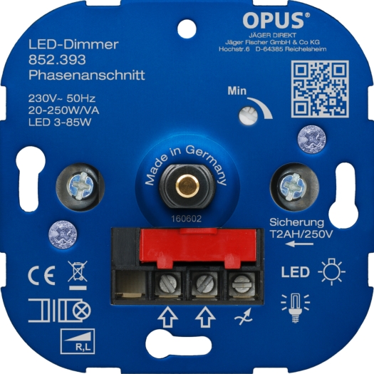 OPUS Dreh-Dimmer für LED- und Energiesparlampen 20 - 250 VA / 3 - 85 W