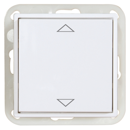 KAT1019001 OPUS Wandsender 2-fach, mit Wippe mit Pfeil reinweiß