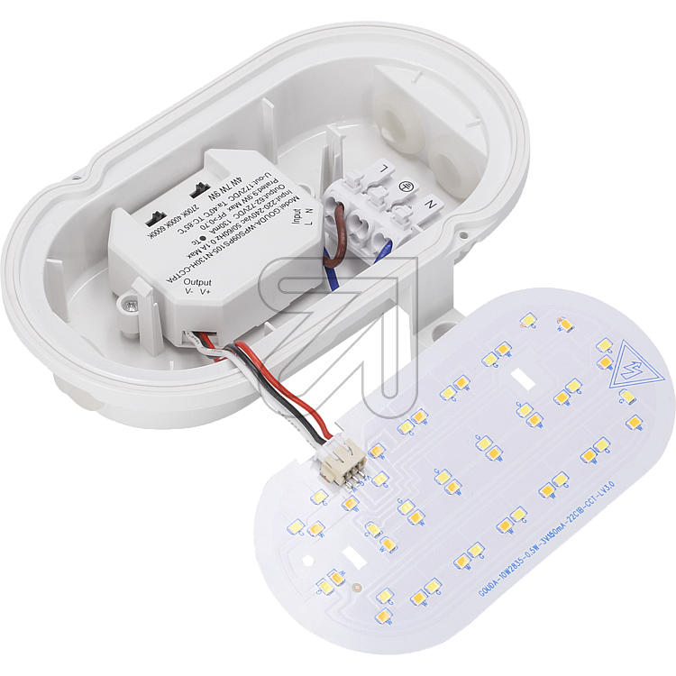 EGB LED Ovalarmatur IP65 4-9W + CCT, weiß 2700/4000/6500K - 4W/7W/9W einstellbar