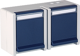 kat1014024 OPUS-Resist IP55 2-fach Schuko-Steckdose waagerecht