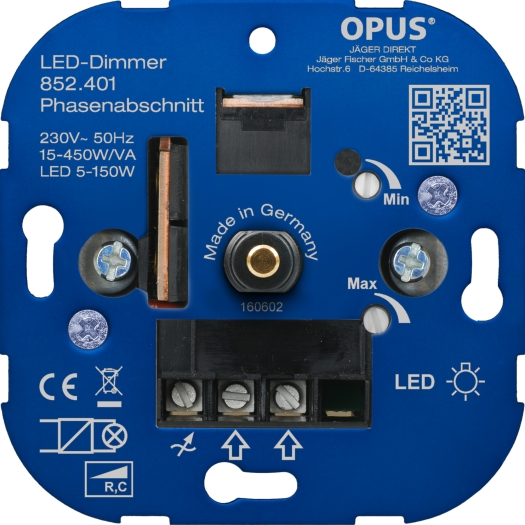 Opus Dreh-Dimmer für LED-und Energiespar-Lampen  15-450VA /LED 5-150W