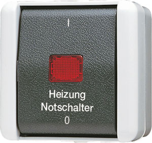 Jung Heizung-Notschalter 802 HW IP44 Ais 2pol.