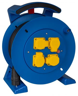 JUMBO Kabeltrommel 2.0 in blau, 4x Schutzkontakt-Steckdose, H07RN-F 3G1,5 mm², 25 m 