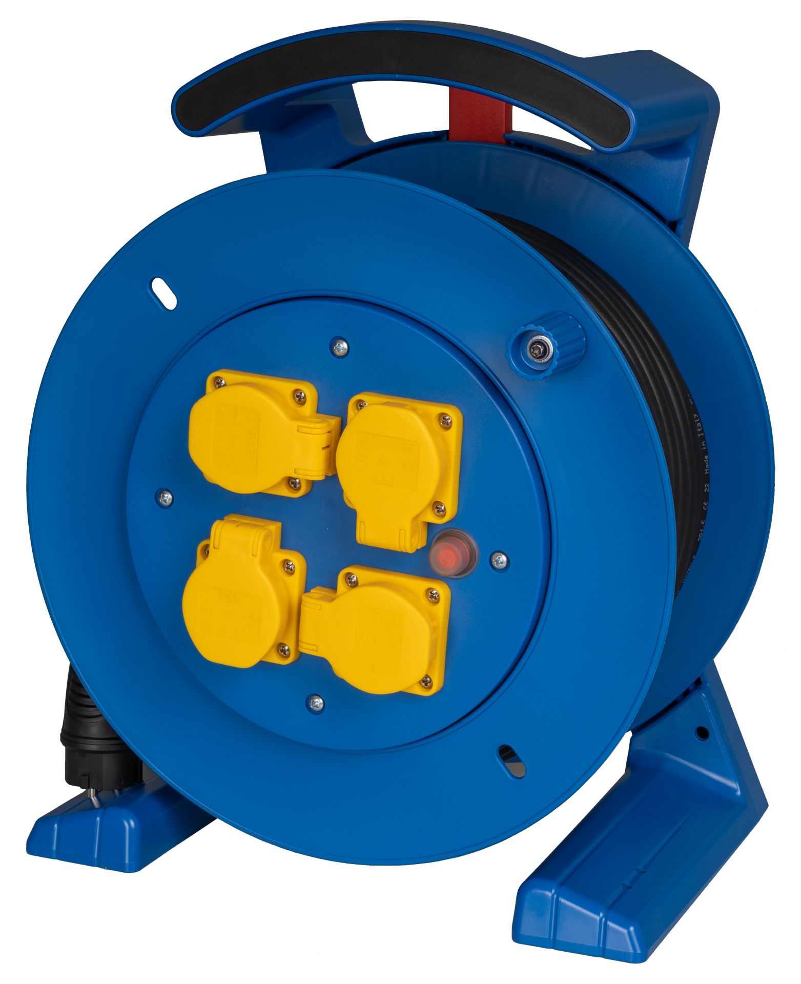 JUMBO Kabeltrommel 2.0 in blau, 4x Schutzkontakt-Steckdose, H07RN-F 3G2,5 mm², 25 m