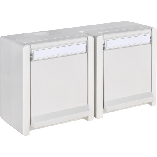 OPUS RESIST Schutzkontakt-Steckdose 2-fach, waagerecht reinweiß OPUS RESIST Schutzkontakt-Steckdose 2-fach, waagerecht reinweiß