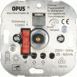 Opus NV-Halogenlampen-Dimmer 230V 20-500VA, 50Hz, Schraubklemmen
