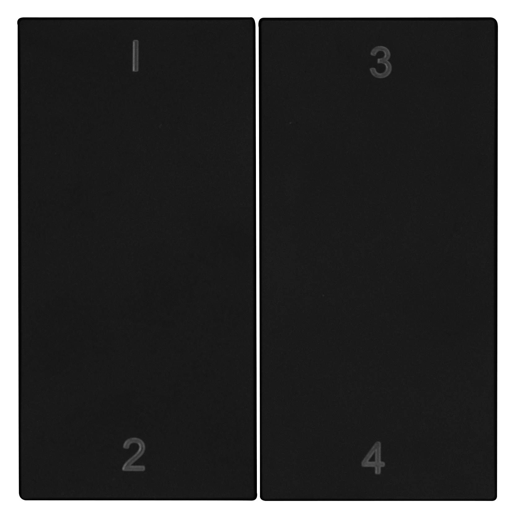 OPUS 55 Serienwippe für BRiDGE und Wandsender-Modul mit 1/2/3/4 mattschwarz OPUS 55 Serienwippe für BRiDGE und Wandsender-Modul mit 1/2/3/4 mattschwarz