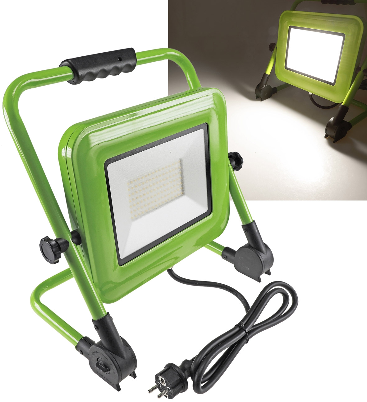 LED-Baustrahler "CTS-100W V4" mit Kabel 100W, IP44, 8841lm, 4000K, mit Ständer