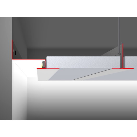 TRD LED-Rasterdeckenprofil TRD 35 inkl. Pulverbeschichtung