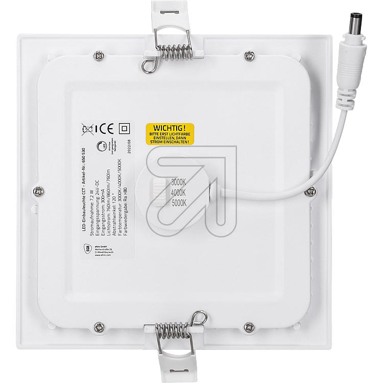 EGB LED Einbau-Panel CCT 7,2W, quadr. #145mm, weiß (Lieferung ohne Netzgerät - optional wählbar)